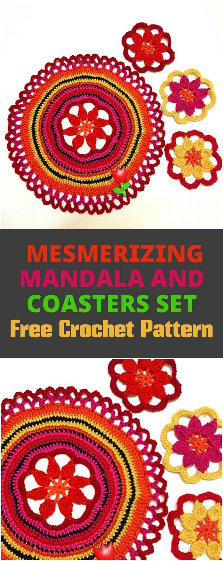 crochet mandala and coasters set